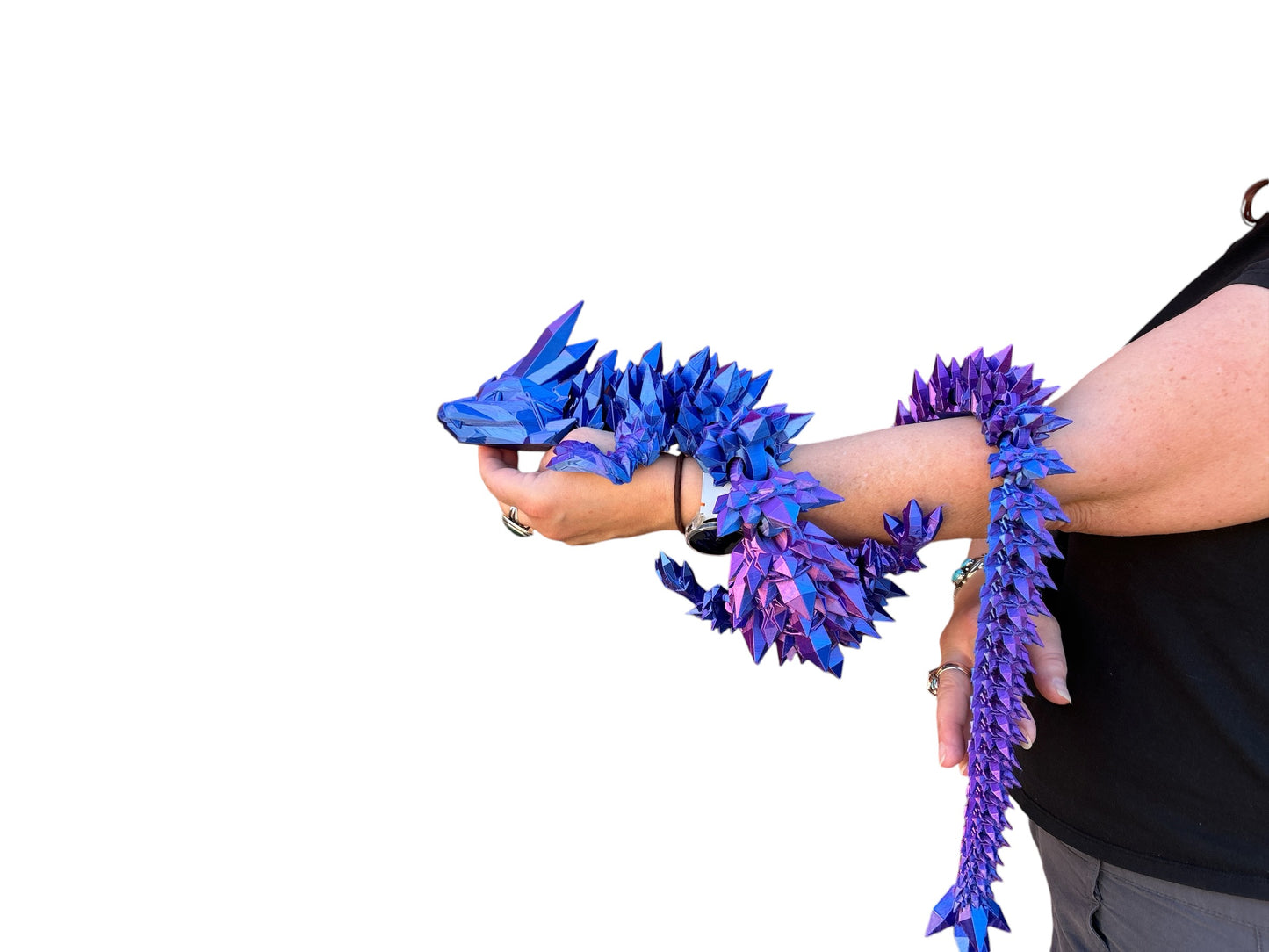 Large Articulating Crystal Dragon by Cinderwing3D - 24" & 42"