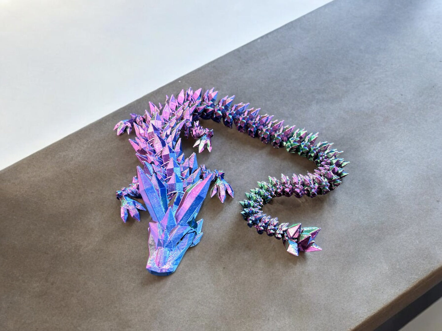 Large Articulating Crystal Dragon by Cinderwing3D - 24" & 42"