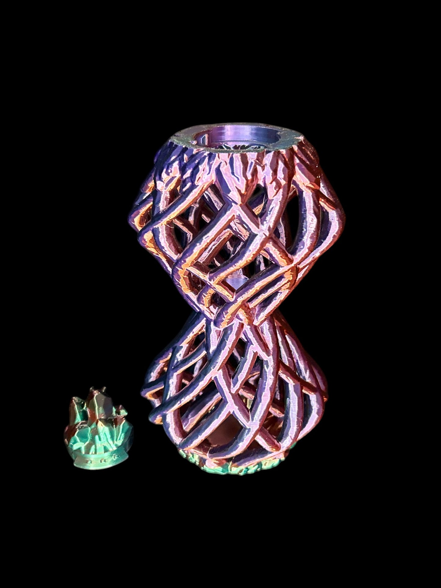 Twisted Hour Glass Dice Tower and Holder by Cinderwing 3D