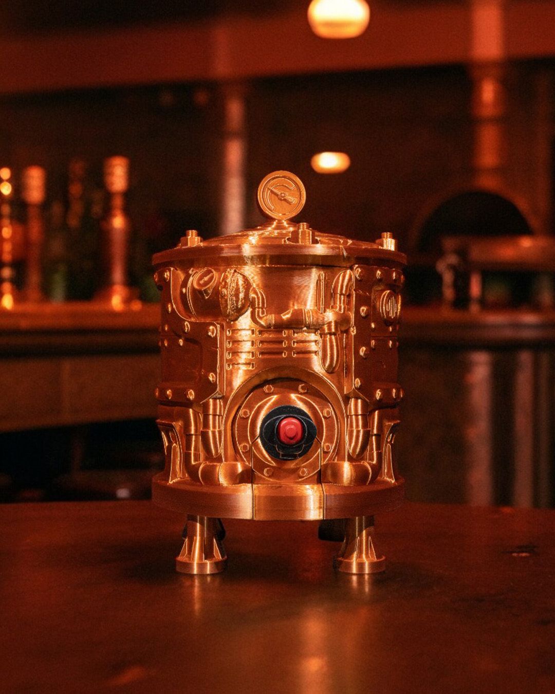 Steam Punk Engine Bagged Wine Dispenser
