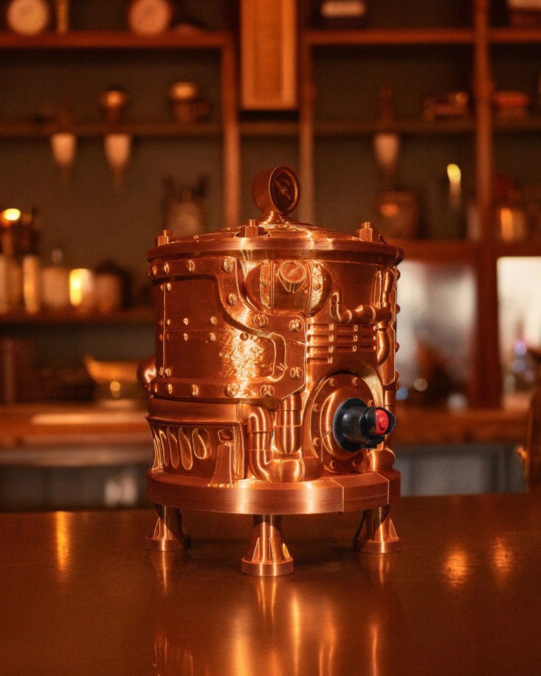 Steam Punk Engine Bagged Wine Dispenser