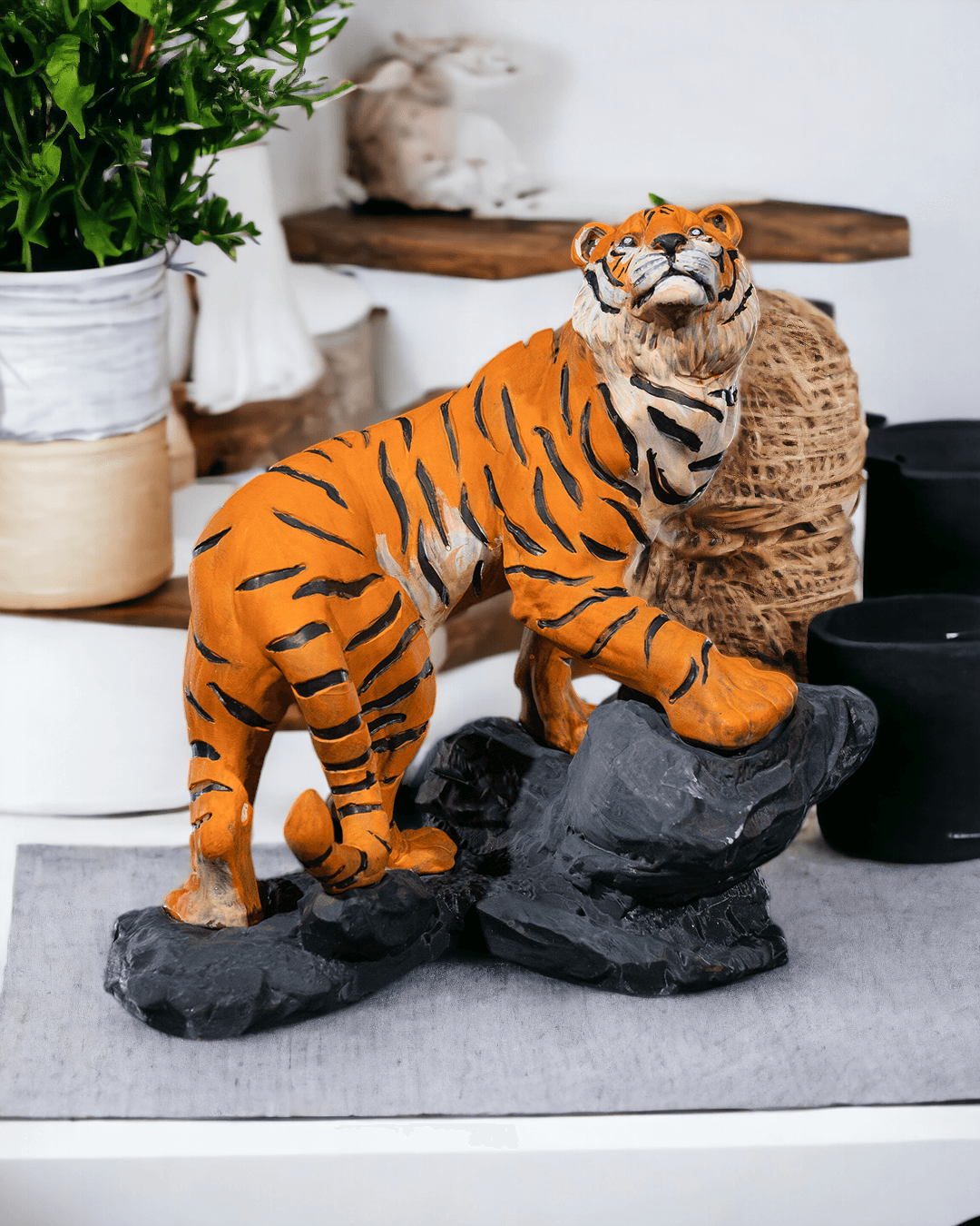 Bengal Tiger on Rock Statue